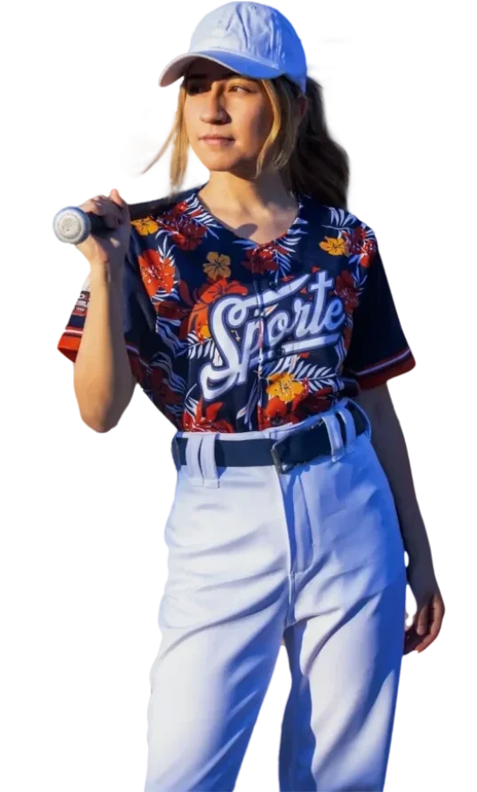 Chica beisbol sin fondo