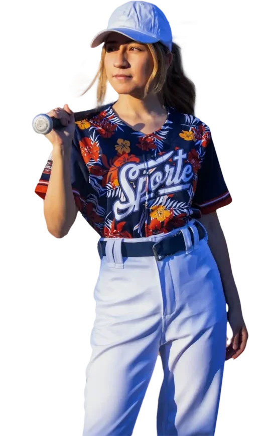 Chica beisbol sin fondo